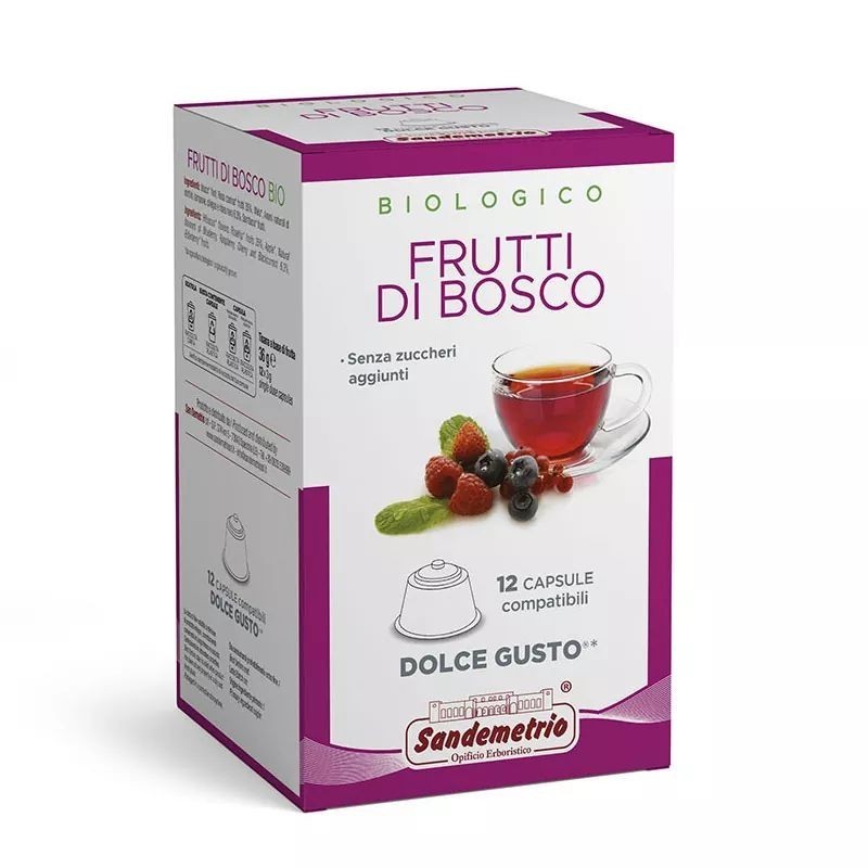 12 Capsule Frutti di Bosco Sandemetrio Bio compatibili Dolce Gusto