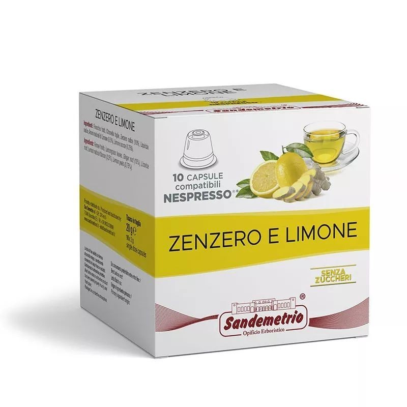10 Capsule Zenzero e Limone Sandemetrio compatibili Nespresso