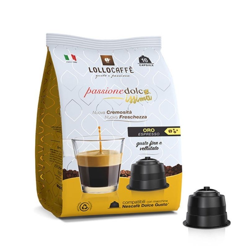 96 Capsule Miscela Oro Caffè Lollo compatibili Dolce Gusto