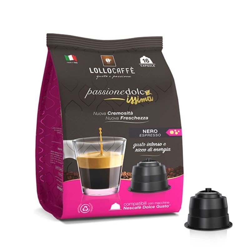 96 Capsule Miscela Nero Caffè Lollo compatibili Dolce Gusto