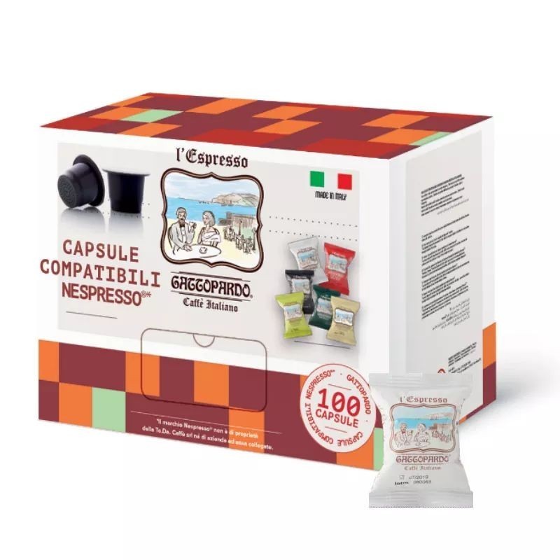 100 Capsule Gusto Blu Caffè Toda Gattopardo compatibili Nespresso