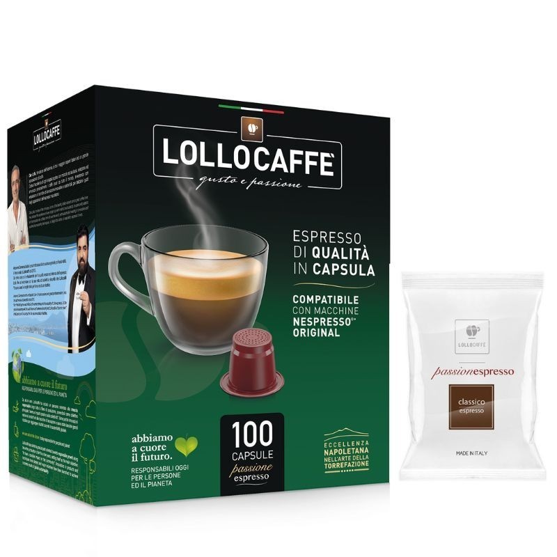 100 Capsule Miscela Classico Lollo Caffè compatibili Nespresso