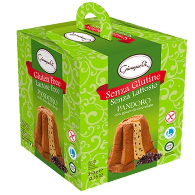 Pandoro Con Gocce di Cioccolato Senza Glutine E Senza Lattosio 400 gr Giampaoli