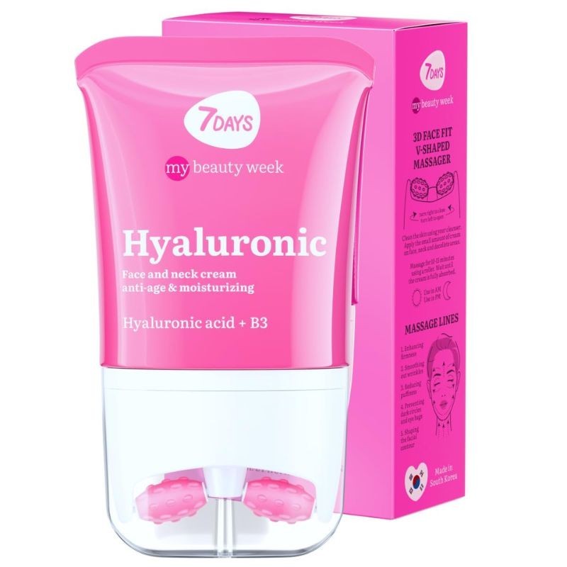 7 DAYS Massagger Viso & Collo con Acido Ialuronico Trattamento Rigenerante 80 ml