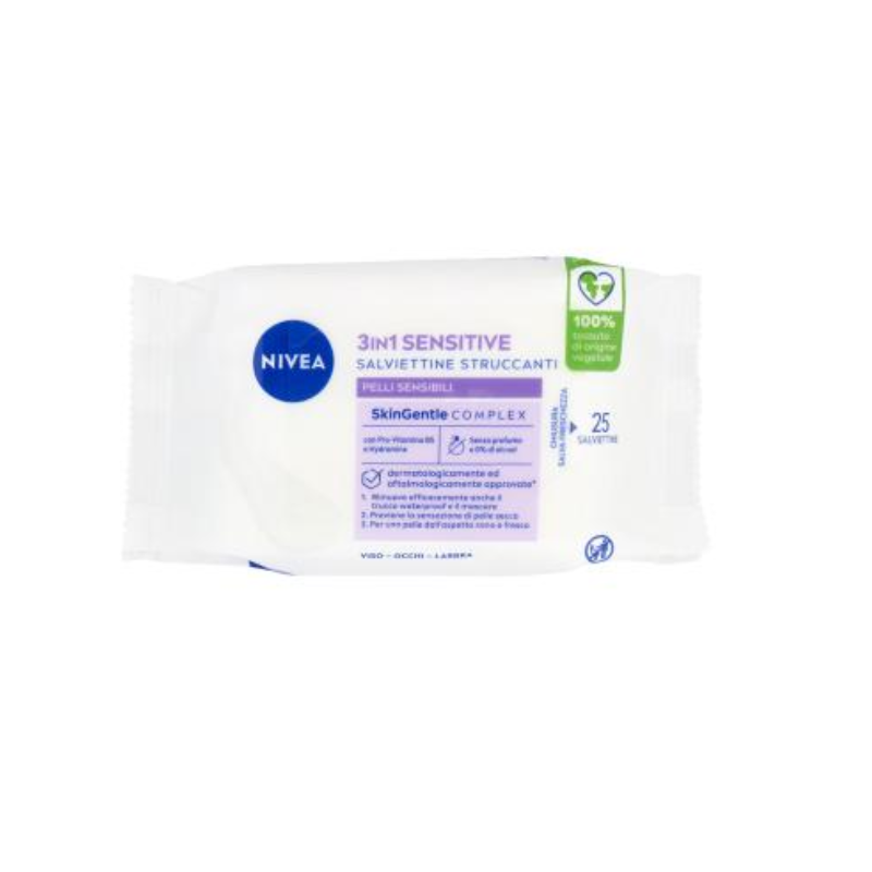 Nivea 3in1 Sensitive Salviettine Struccanti Pelli Sensibili 25pz
