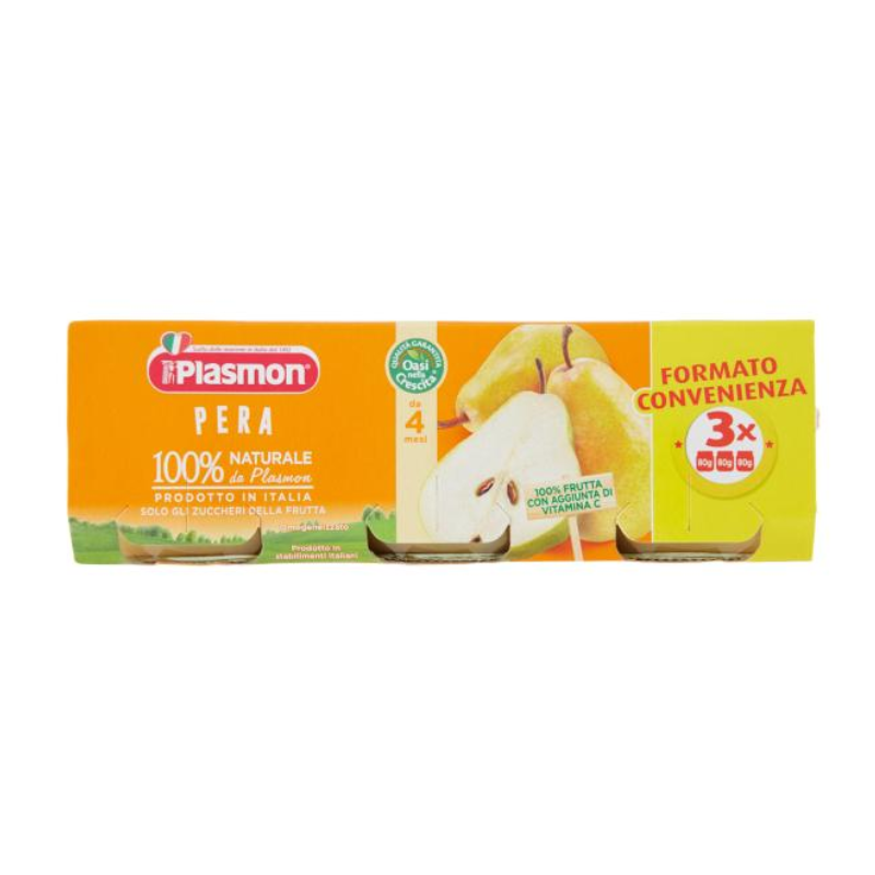Plasmon Omogeneizzato alla Frutta Pera pz 3 x g 80